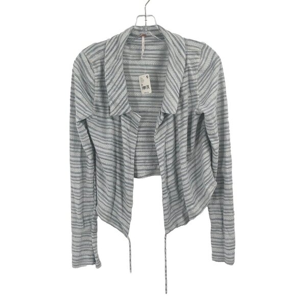 Free People Open Cardigan Striped Blue Sz M NWT OB1371088 - Picture 1 of 9